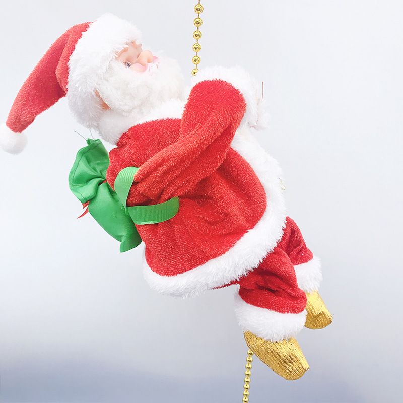 Weihnachts-Kletterspielzeug mit 3 Geschwindigkeiten und Doppelschalter, goldene Füße und Leiter – festliche Weihnachtsdekoration für Kinder und Erwachsene_voghion.com