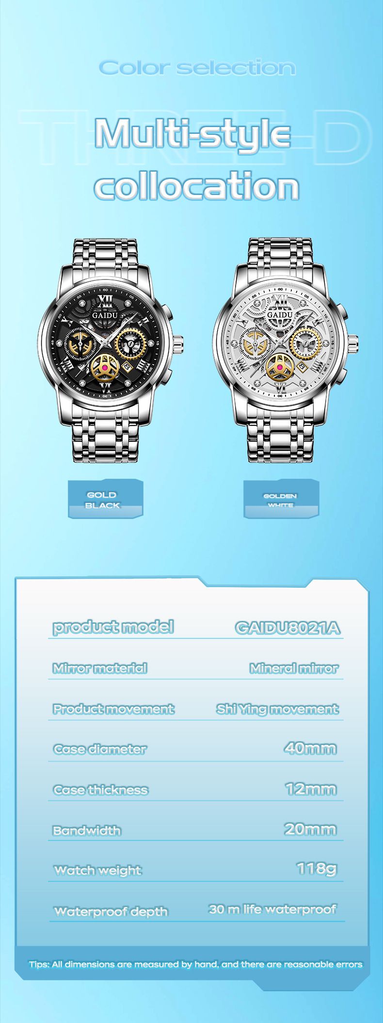 Luxuriöse Business-Herrenuhr mit Skelett-Zifferblatt, automatischem Quarzwerk, Edelstahlarmband, 40-mm-Gehäuse, wasserdichte Herrenuhr_voghion.com