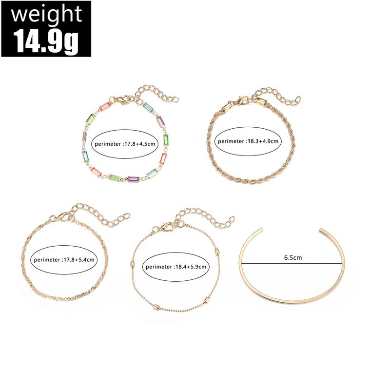 Nieuwe combinatie modieuze en gepersonaliseerde kleurrijke kralen open armband set van 5_voghion.com