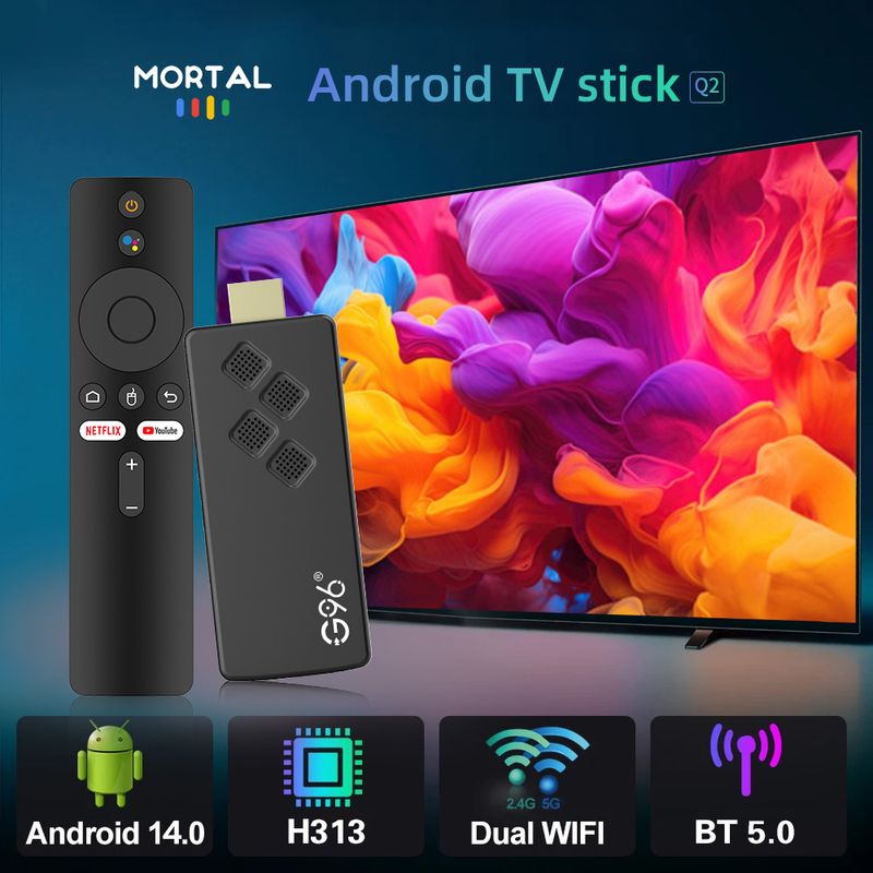 Prezzo di fabbrica Android 14 Mortal Q2 Telecomando vocale 8K 4K Video BT5.0 Wifi6 Netflix YouTube Streaming veloce VS Fire TV Stick_voghion.com