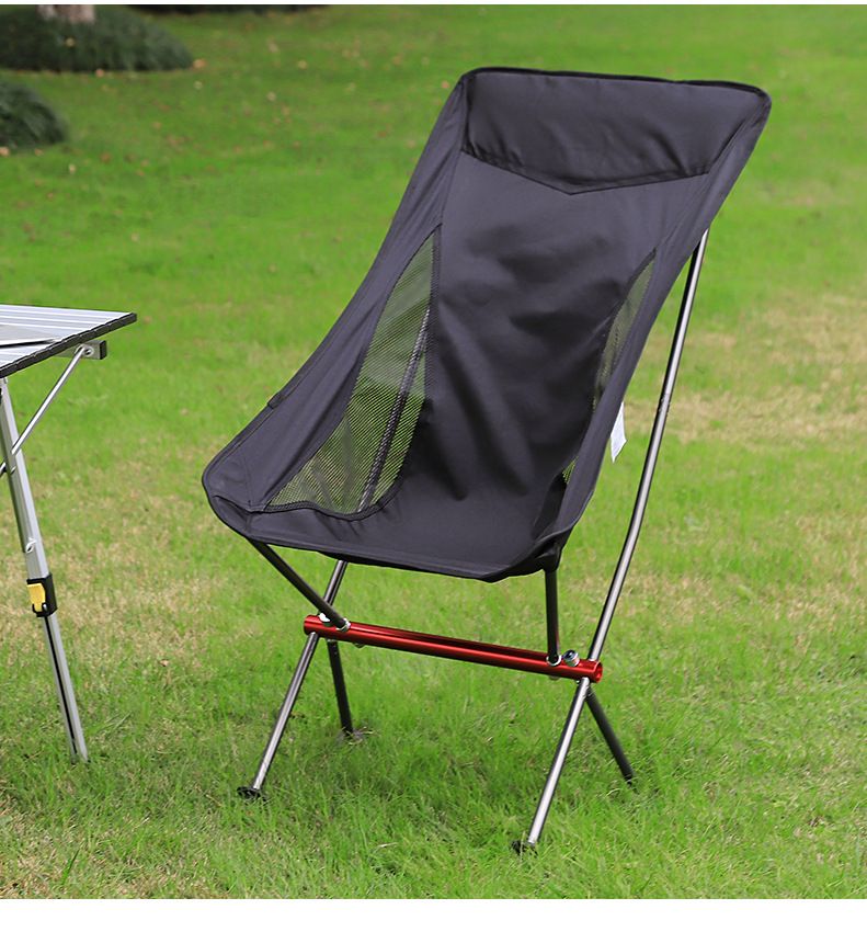 Outdoor Camping Outdoor Folding Chair Camping Beach Barbecue Portable Moon Chair Self Driving Leisure Fishing Aluminum Alloy Chair_voghion.com