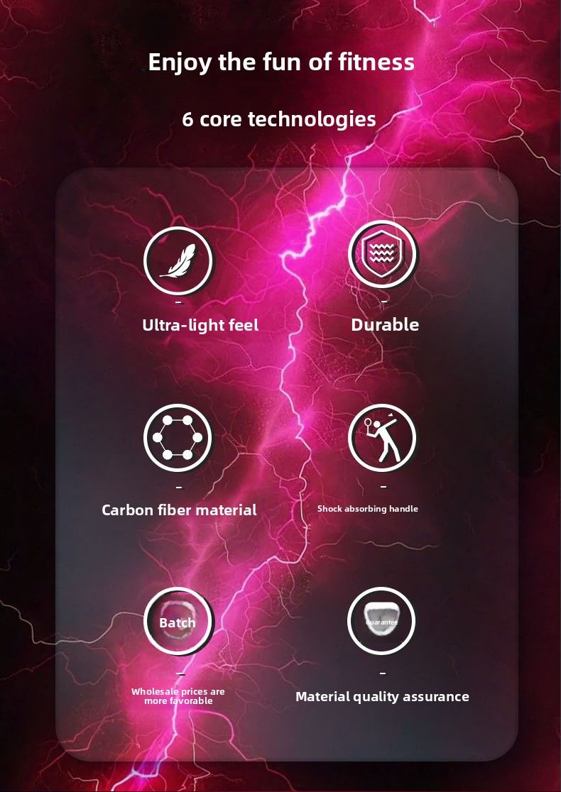 Heißes Modell 80 Feder Hohe Pfund Gewalttätiger Angriff Donner Einzelner Carbonfaser-Profi-Wettkampftrainingsschläger_voghion.com