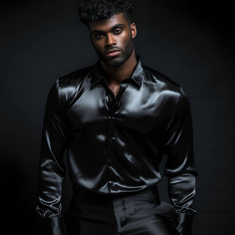 2024 Ny høst/vinter langermet mote nattklubb Bright Face herreskjorte_voghion.com