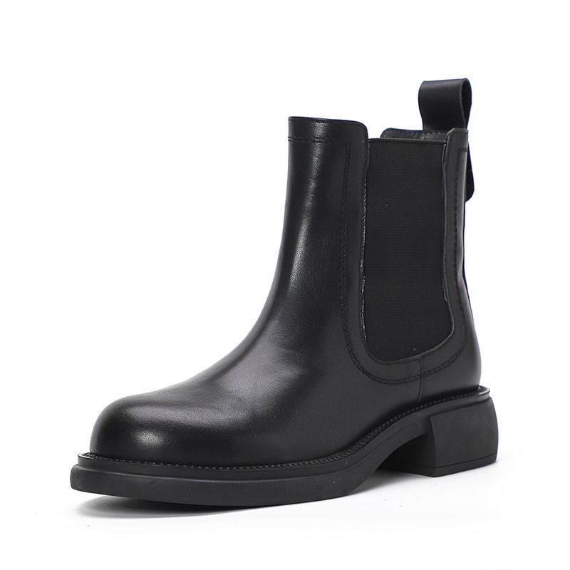 Stivali nuovi Huizu Mei in vera pelle, suola morbida, casual, versatili e traspiranti, per donna, colore consumato, tubo corto_voghion.com