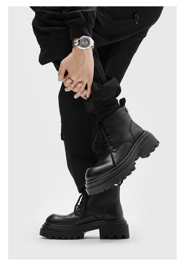 Heren Chelsea Boots Platform Martin Boots Hoogte Verhogende Casual Korte Laarzen Tooling Herenlaarzen_voghion.com
