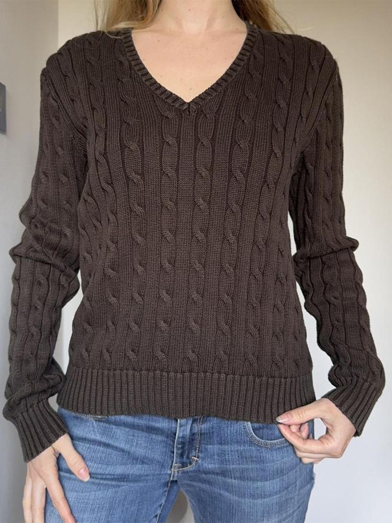 Casual Simple Long-sleeved Solid-color Woolen Sweater Women's Clothing 2025 Autumn And Winter_voghion.com