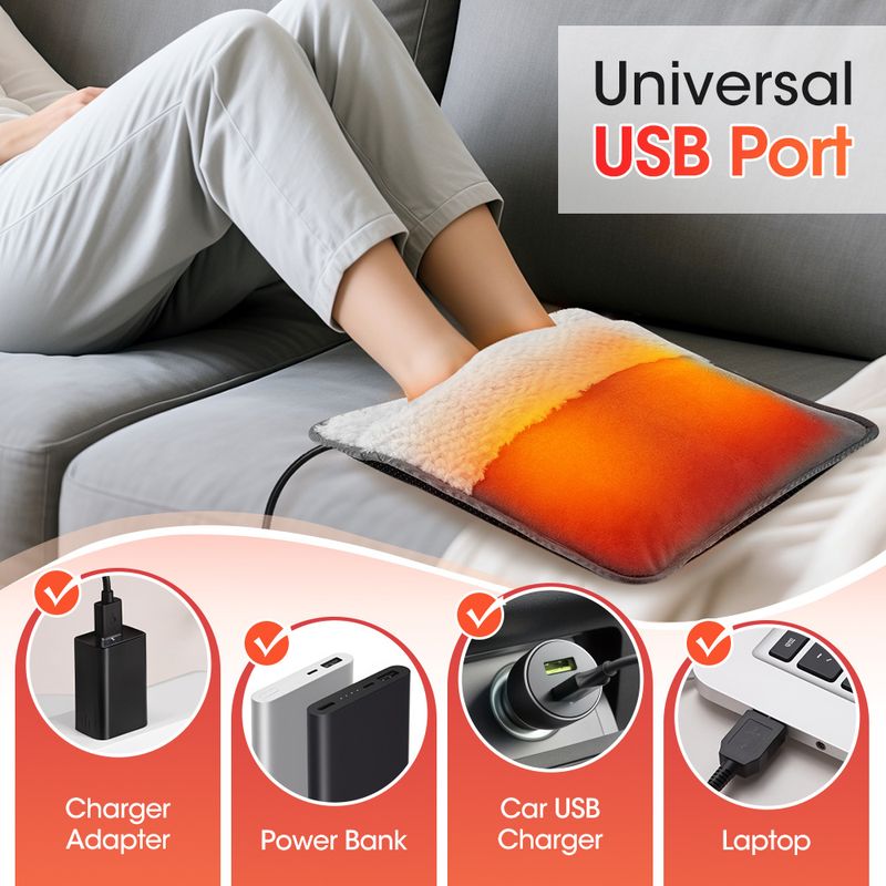 USB Plug-in Foot Warmer Home Office Constant Temperature Heating Foot Warmer Artifact Plush Warm Electric Heating Foot Warmer_voghion.com