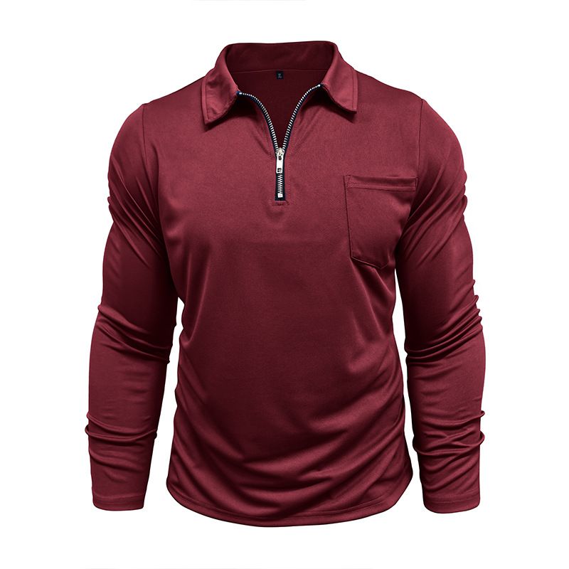 Lässiges Langarm-Poloshirt für Herren mit Reißverschlusskragen – Atmungsaktives und stylisches Slim-Fit-Oberteil für Business und Alltag_voghion.com