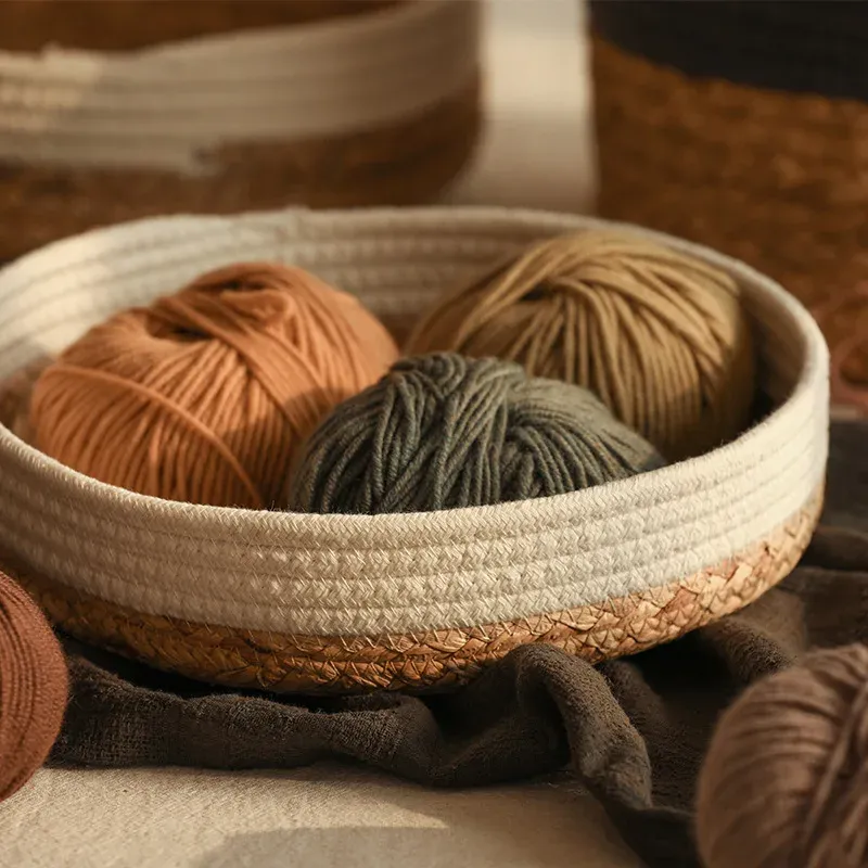 Aufbewahrungskorb, aus Stroh, gewebt, für Obst, für Zuhause, Badezimmer, Tischplatte, für verschiedene Artikel, Snacks, Spielzeug, Aufbewahrungskorb_voghion.com