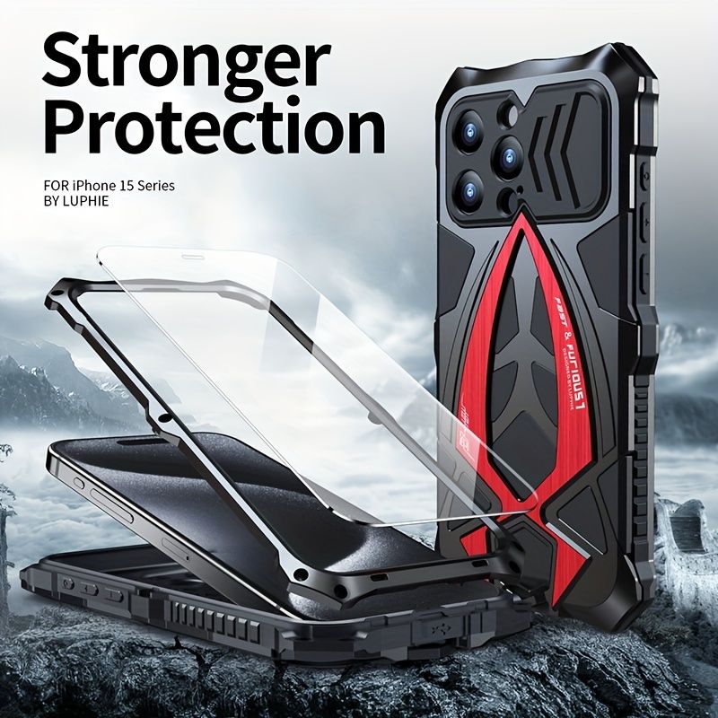 For 15 14 13 Pro Max 12 Xs 11 8 Plus Case XR SE3 SE2 Mini 7 Drop Protection Metal +Silicone Triple Protection Phone Case_voghion.com