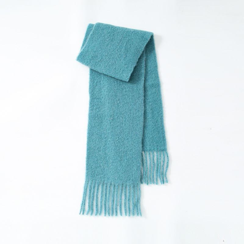 Homemade Wool Blend High-grade Loose Atmosphere Solid Color Tassel Scarf Ladies 2025 Autumn And Winter New Knitting Warm Scarf_voghion.com