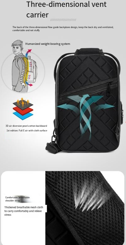 Große Kapazität Outdoor-Radsport-Crossbody für Männer, multifunktionale USB-Lade-Umhängetasche, einfach und vielseitig_voghion.com