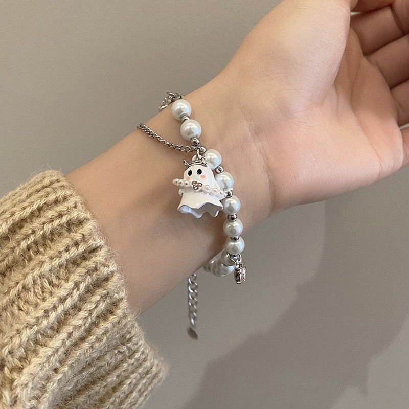 Schwarz-Weiß-Geist Günstige weibliche Bestie Zubehör Kalt Minimalist High-End Süße Cool Hot Girl Paar Armband_voghion.com