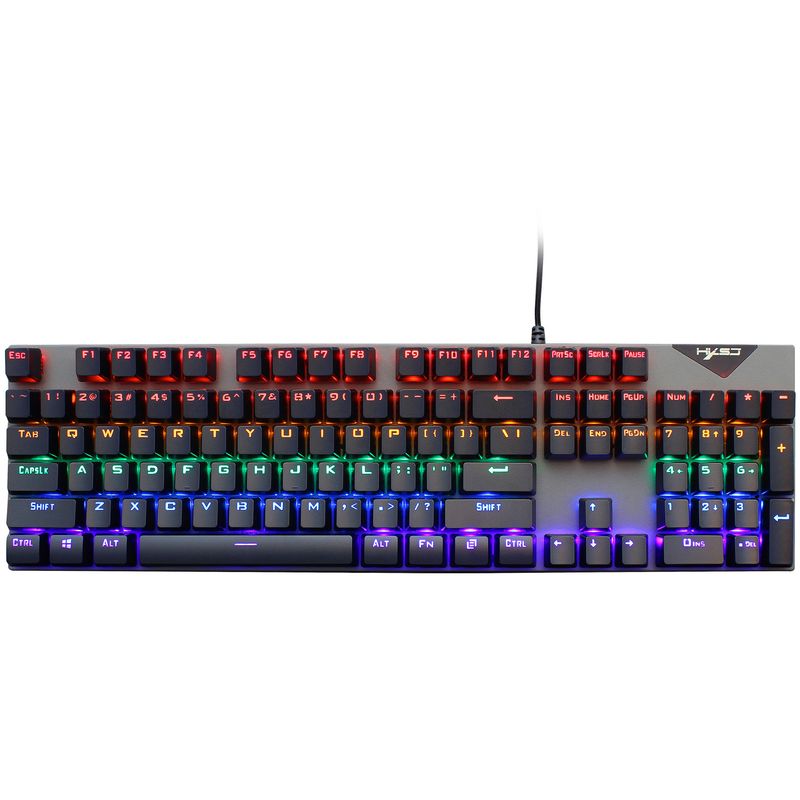 Arabic Language Mechanical 104 Keys Blue Switch 20+ Lighting Colorful Keyboard_voghion.com