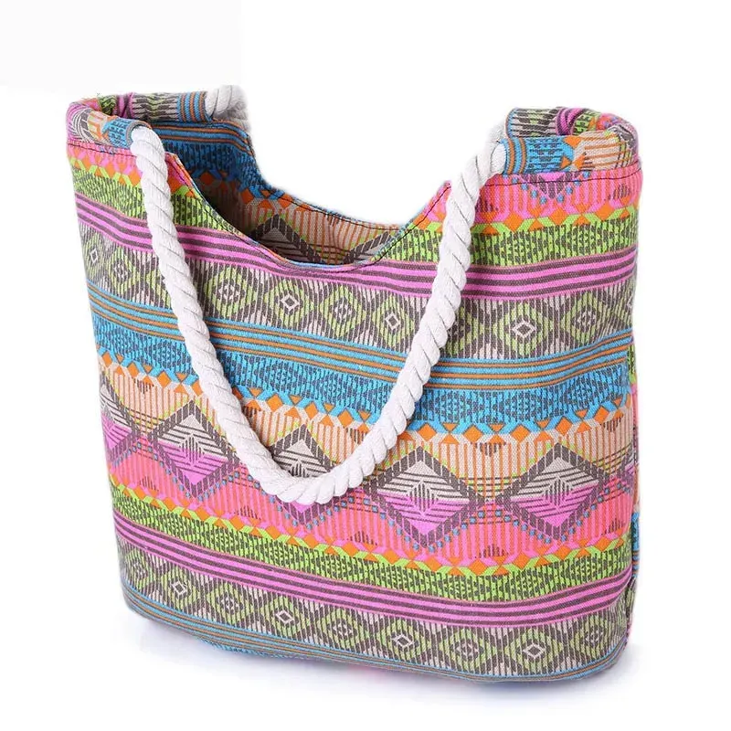 Borsa a tracolla per il pranzo alla moda, casual, estiva, da spiaggia, da donna, di alta qualità, in tela 250714_voghion.com