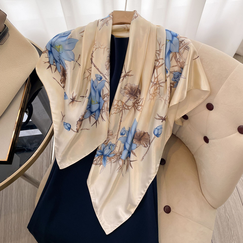 Nuova versione coreana sciarpa per protezione solare Scialle sottile da donna Capispalla estivo con stampa sciarpa da spiaggia lunga oversize_voghion.com