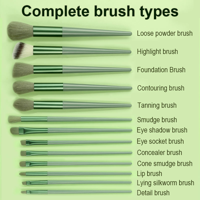 8-13 pedazos de sistema de cepillo del maquillaje, suaves y esponjosos, convenientes para los cosméticos de la belleza, fundación, po del colorete del polvo_voghion.com