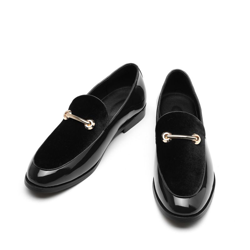 Lefu Schuhe für Frühling und Herbst Neue Bean Lack Casual Lederschuhe, Herrenstil_voghion.com