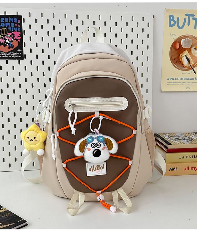 Mochilas infantis leves com design de nicho, letras simples, mochila escolar para estudantes do ensino fundamental e médio, mochila pequena e fresca para atividades ao ar livre_voghion.com