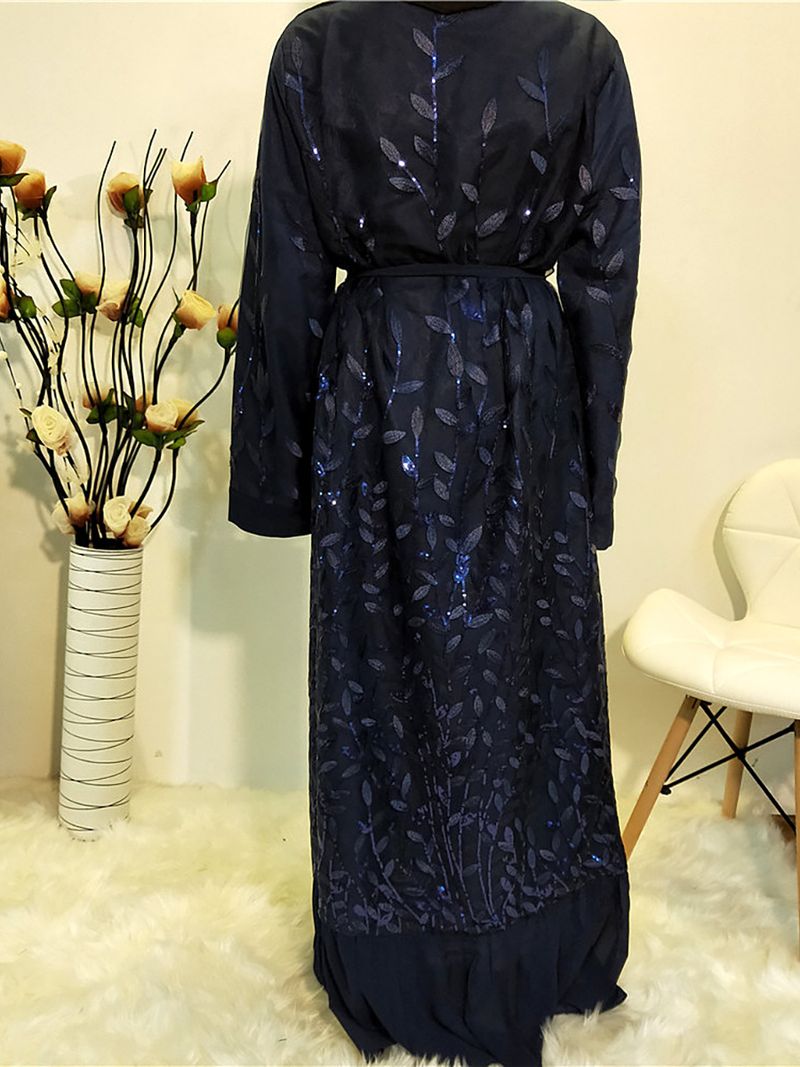 Yeni Abaya Müslüman Modası Pullu Uzun Elbise Hırka Pakistan Kadın Giysileri Fas Elbiseleri Dubai Uzun Kadın Abiye Elbiseleri_voghion.com