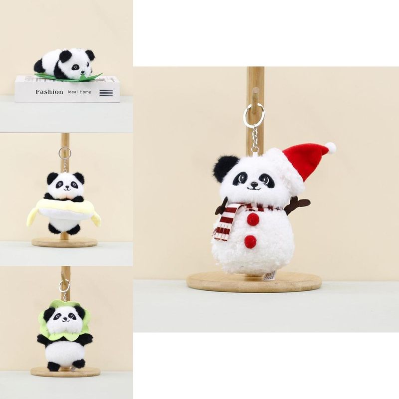 Porte-clés et pendentif en peluche panda adorable et créatif, idéal pour les fêtes._voghion.com