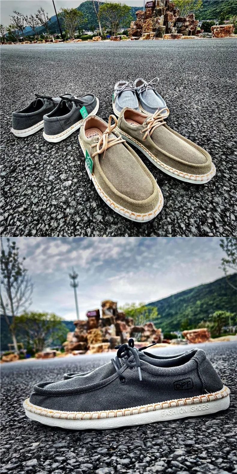 Zees Zees UK Order Linen Fisherman Design 2025 Summer New Flat Low-Cut Slip-On Fabric Shoes For Men_voghion.com
