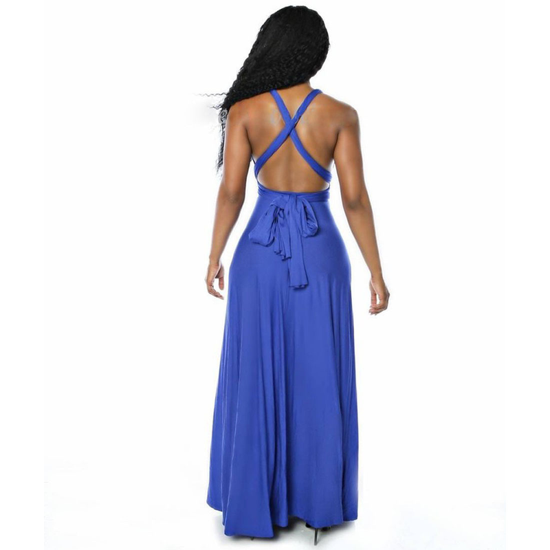 Abito lungo rosso con fasciatura multi-corda sexy multi-usura alla moda da donna_voghion.com