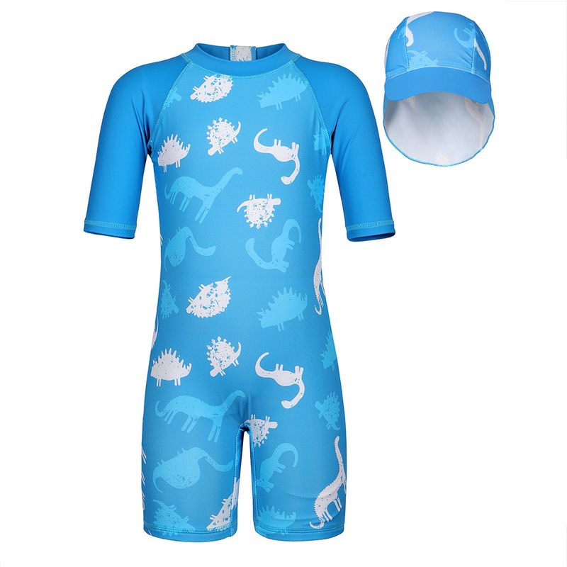 Madre y niños Nueva ropa para niños Traje de baño para niños Traje de baño para niños europeos y americanos Traje de surf con protección solar de tiburón de dibujos animados de una pieza para niño_voghion.com