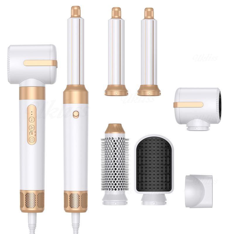 Straight Roll Blowing Multifunctional Seven-in-One Hot Air Comb Set Household High Speed Brushless Noise Reduction Styling Comb Hair Dryer_voghion.com