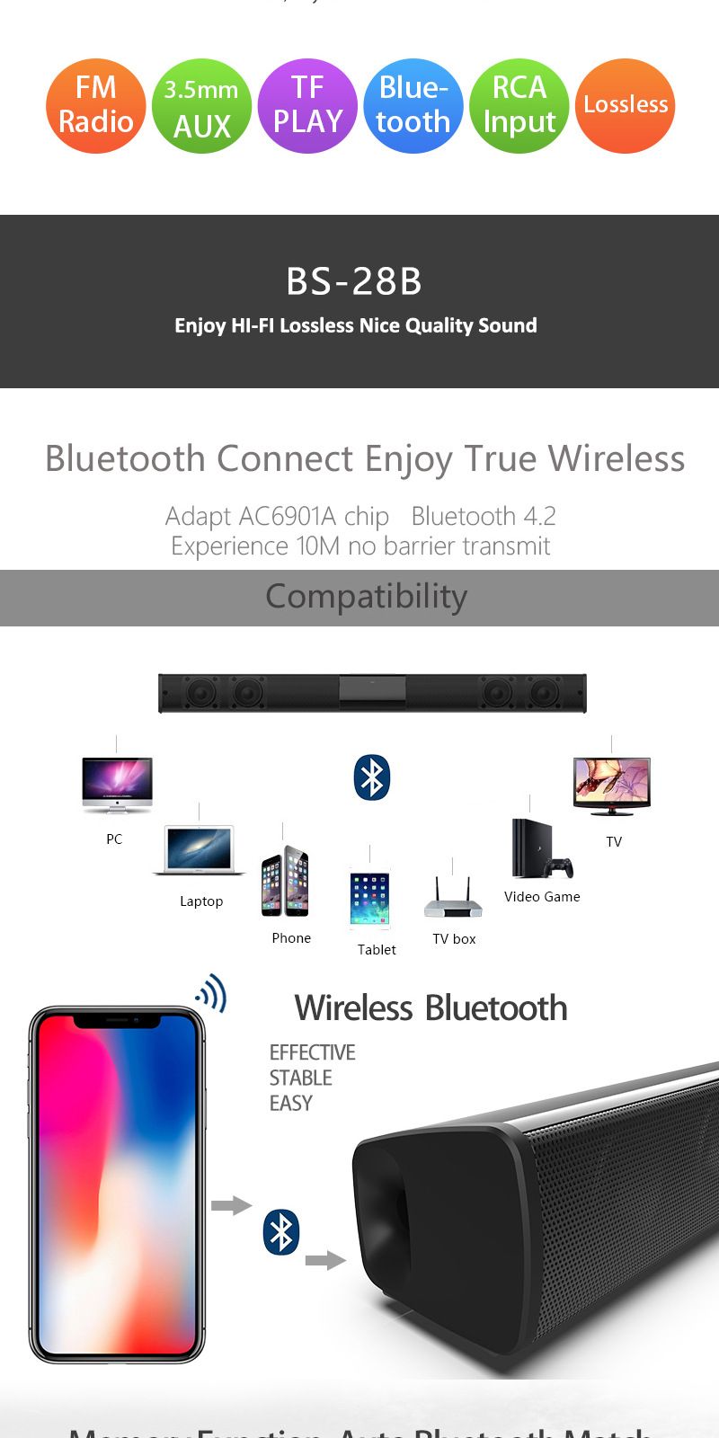 Bestverkochte soundbar home theater-luidspreker met Bluetooth_voghion.com