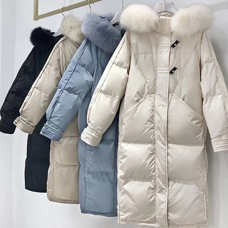 Senma's 23. Winter New White Duck Down Women's Long Knee Bread Koreanesch Versioun Mantel_voghion.com