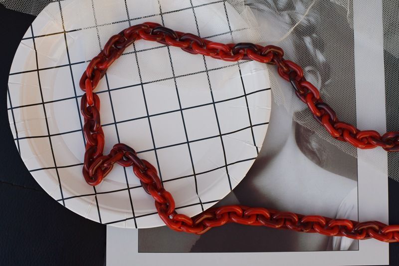Collana con catena trasparente in cristallo di gel da 120 cm, accessori per borse a tracolla_voghion.com