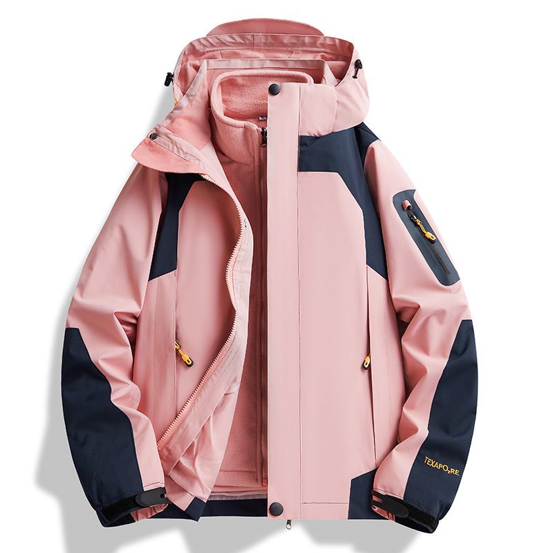 2024 Neue wasserabweisende 3-in-1-Jacke für Herren und Damen mit abnehmbarem Fleecefutter zum Wandern im Freien_voghion.com