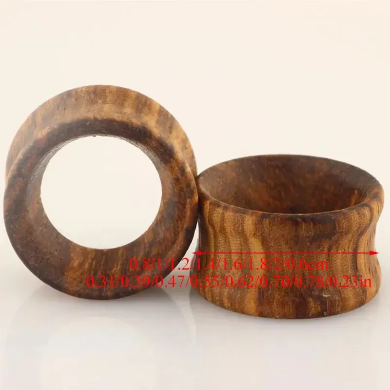 1 pz dilatatori per orecchie in legno, dilatatori per orecchino, punk, tunnel di carne, piercing, gioielli, corpo cavo, espansione 620 mm, 241217_voghion.com
