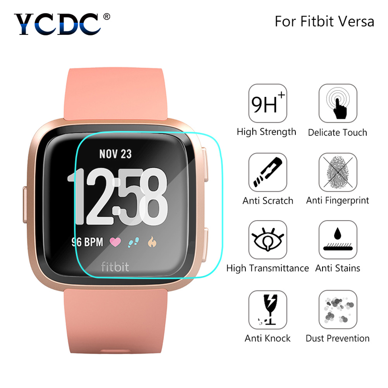 Anti-fingerprint 0.26mm Square Hd Tempered Glass Screen Protector Protective Film For Fitbit Versa Smart Watch Explosion-proof_voghion.com