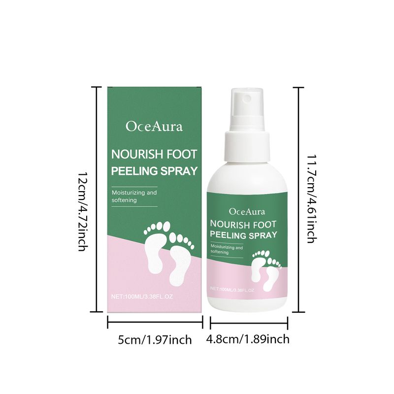 Spray detergente per piedi OCEAURA, delicato, emolliente, idratante per cuticole, idratante per pelle secca, comodo._voghion.com