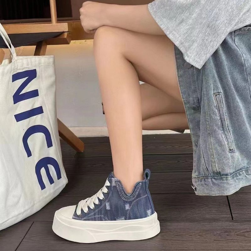Chaussures montantes en toile pour femmes, nouvelles baskets d'automne à semelle épaisse et rehaussées, 2025_voghion.com
