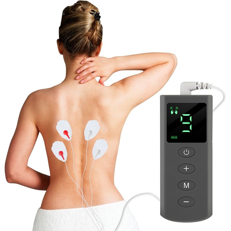 Novo massageador EMS inteligente, dispositivo de terapia TENS de 4 modos e 9 forças, mini instrumento de massagem de pulso_voghion.com