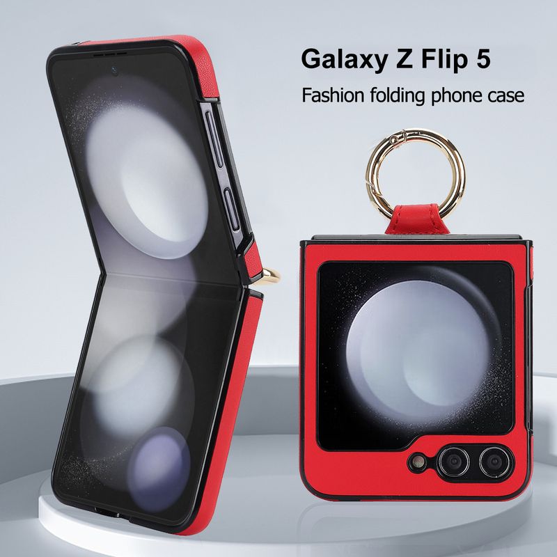 Applicable to Samsung ZFlip6 mobile phone case, rhombus ring, small fragrant wind folding protective case, zflip5/4 leather case, high-end._voghion.com