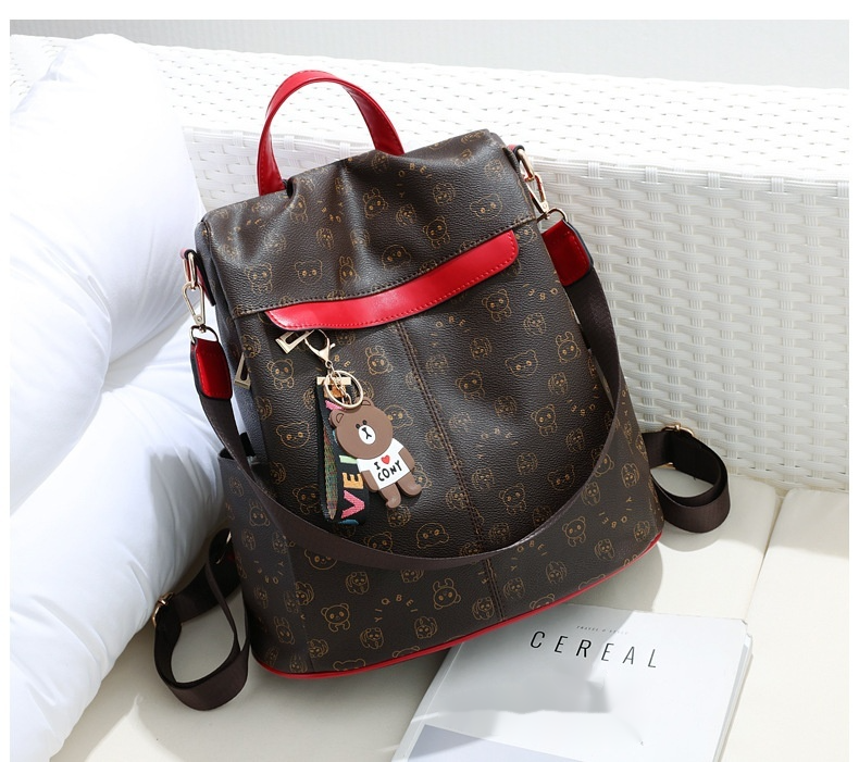 Andralyn skulder ryggsekk for kvinner Ny trendy koreansk versjon Allsidig mote student mykt skinn tegneserieryggsekk_voghion.com