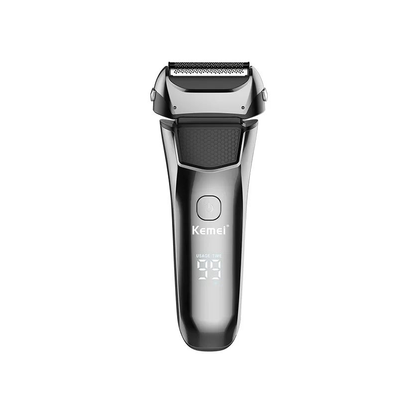 Kemei km-8512 elektrische baard oplaadbare scheermachine voor mannen waterdicht met LCD-scherm Scheerapparaten voor kaalheid trimmer_voghion.com