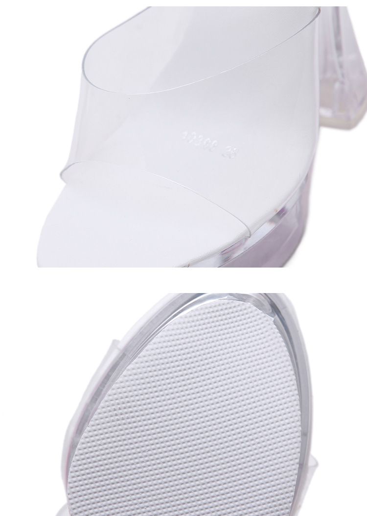 Damen-Hausschuhe mit Kristallabsatz, dicker Boden, rutschfest, wasserdicht, Sommersandalen, lässiger Stil, PVC-Material, Erwachsenengröße_voghion.com