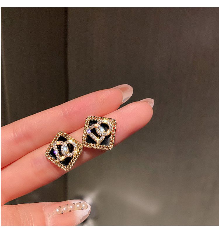 Damtillbehör Diamantuppsättning enkel temperament design sense trend örhängen örhängen_voghion.com