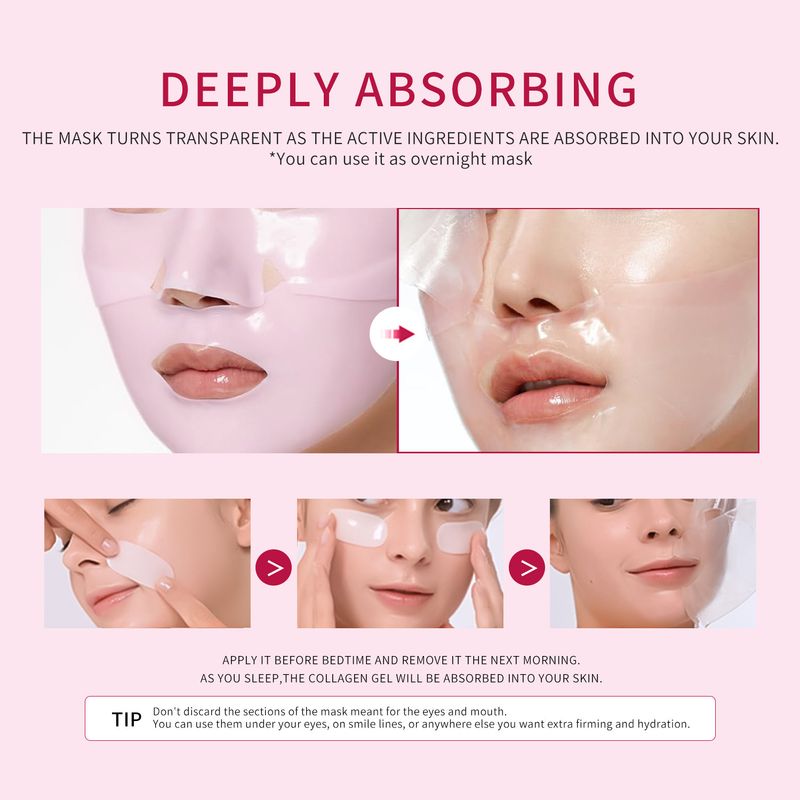 Full English Pink Collagen Firming Hydrogel Jelly Powder Translucent Mask_voghion.com