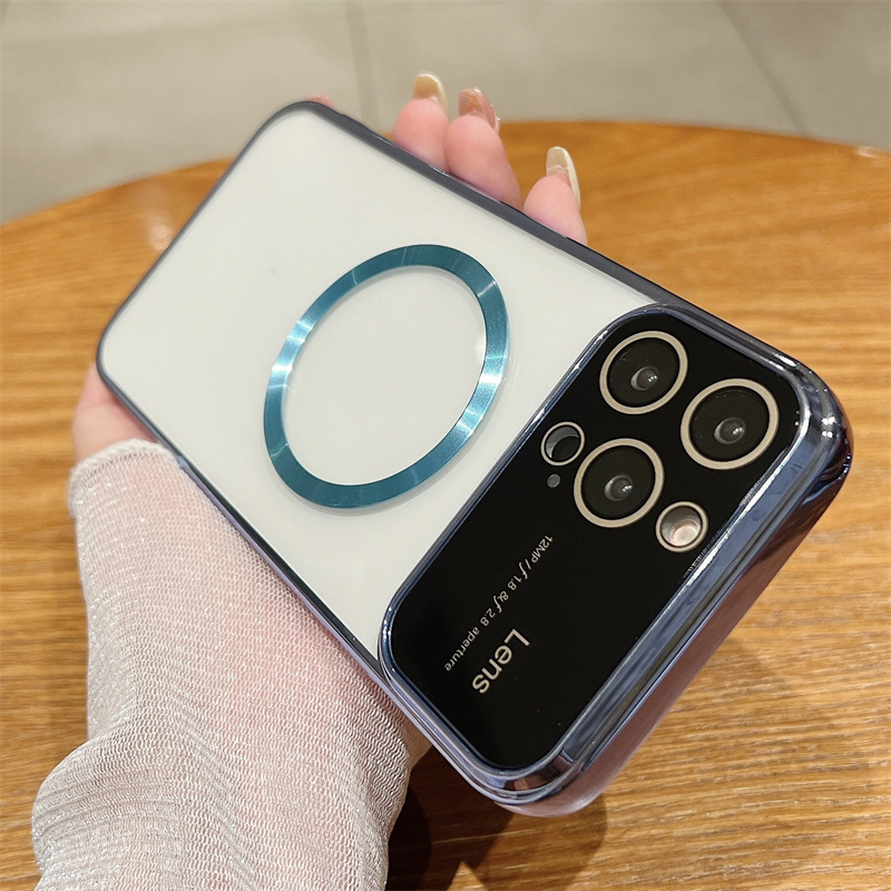 Elektroplatéiert Magnéitesch Kloer Telefonshülle Fir iPhone 14 13 12 11 Pro Max Plus XS XR X Fir Magsafe Silikon Soft TPU Réck_voghion.com