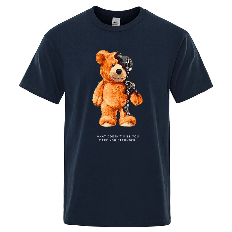T-Shirt für Herren, kurzärmelig, Teddybär, zeigt Ihnen, was ich wirklich bin, wie T-Shirt, übergroße Baumwolle, modisch, lässig_voghion.com