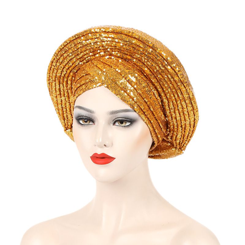 vendita calda paillettes pesanti laminate cappello da donna con croce sulla fronte cappello africano cappello musulmano_voghion.com