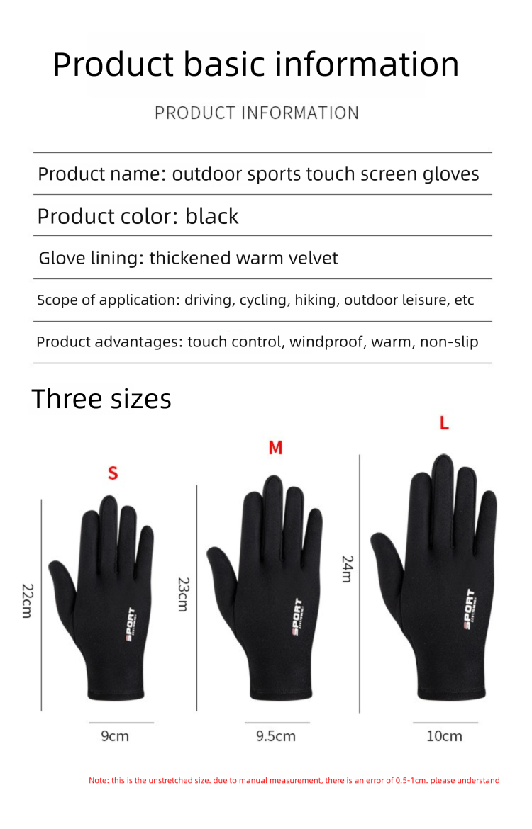 Rutschfeste, dicke Touchscreen-Handschuhe für Outdoor-Sportarten, warm für den Winter, ideal zum Radfahren und Laufen_voghion.com