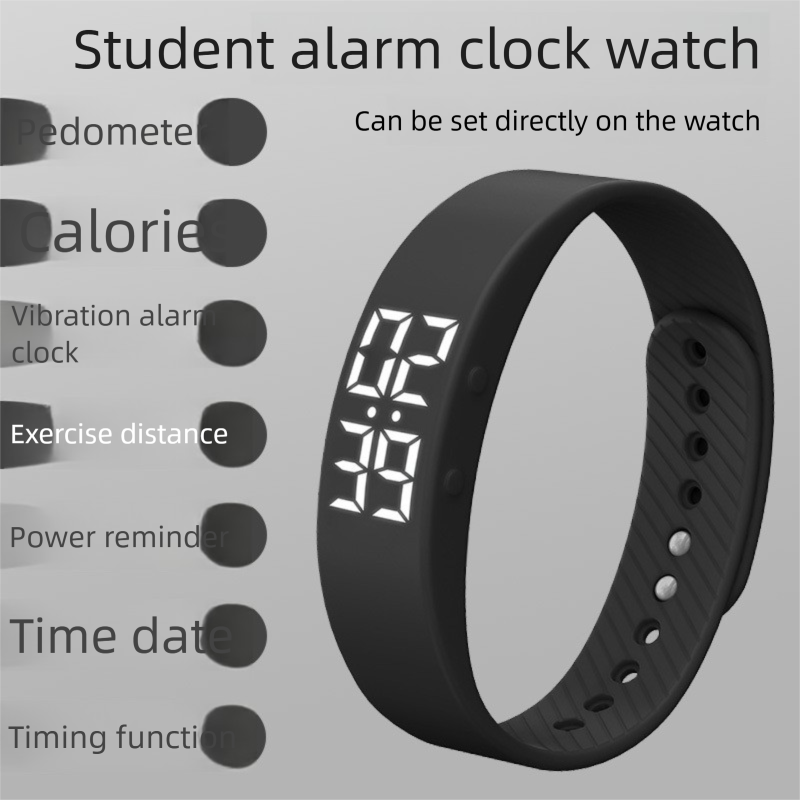 Orologio con sveglia e vibrazione silenziosa, smart tracker per il fitness con tecnologia nera_voghion.com