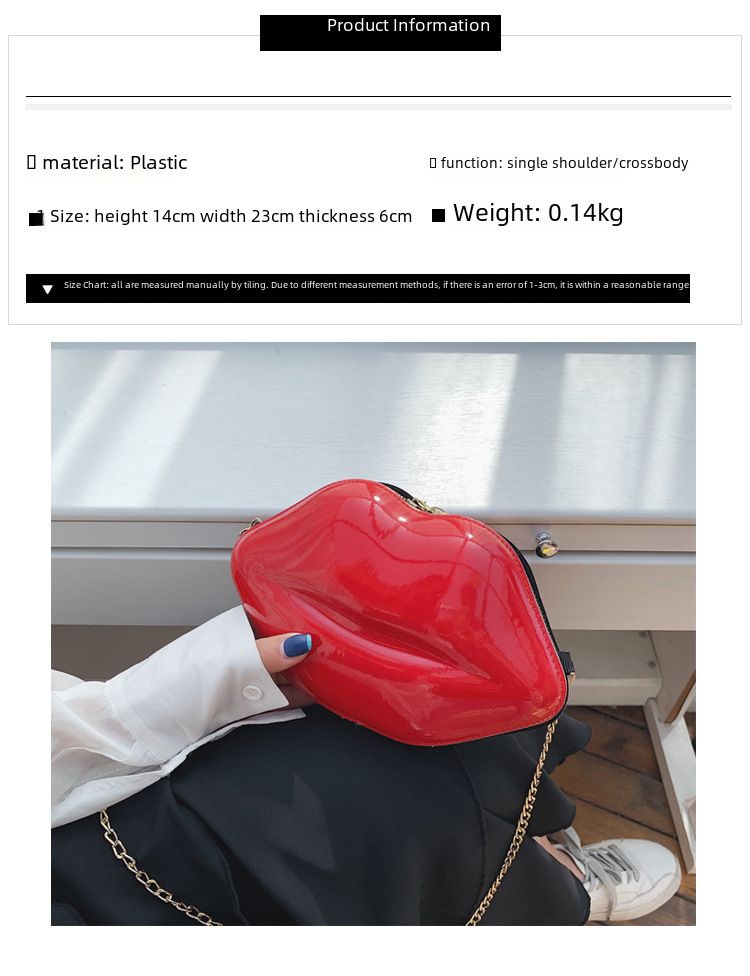 2021 Sommer neue Lippen Mini Make-up kleine Tasche Mode Candy Schulter Umhängetasche Kette Tasche Damentasche_voghion.com